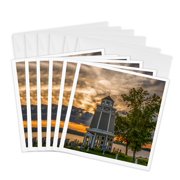 3drose, Minnesota, Walker, Sunrise over Leech Lake and Walker Bay Lighthouse., 6 Greeting Cards with Envelopes