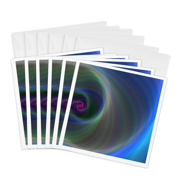 3drose, Misty Hypnosis - Gloomy Abstract Digital Art Design, 6 Greeting Cards with Envelopes