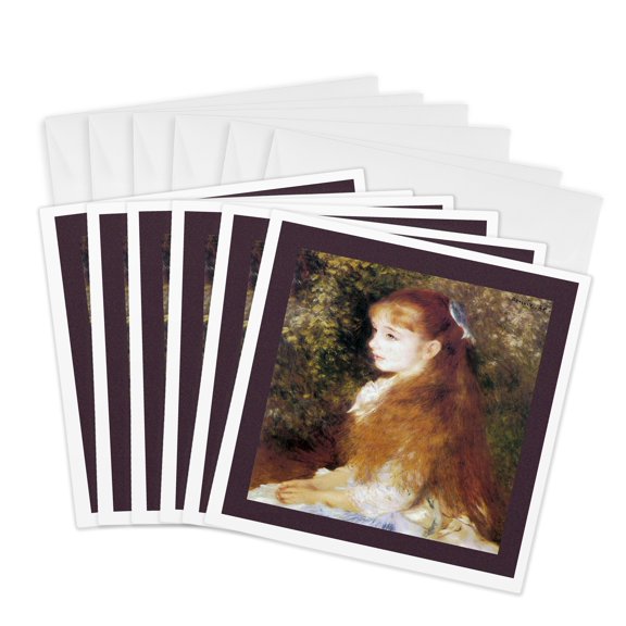 3drose, Mlle. Irene Cahen Danvers by Pierre-auguste Renoir, 6 Greeting Cards with Envelopes