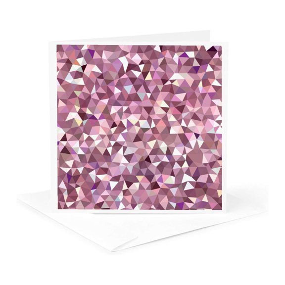 3drose, Modern Pink Polygon Pattern, 1 Greeting Card with Envelope