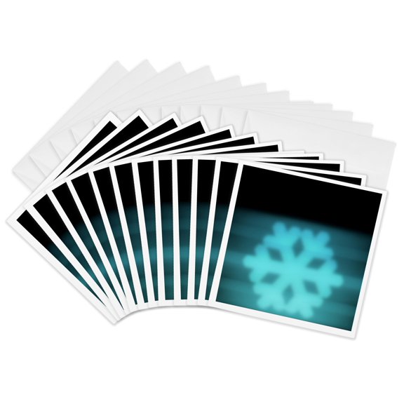 3drose, Modern Snowflake Blue, 12 Greeting Cards with Envelopes