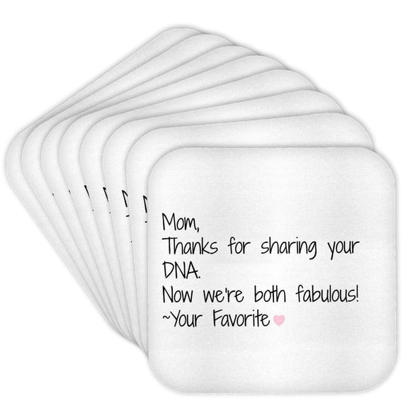 3drose, Mom, Thanks for Sharing Your Dna, Now We Are Both Fabulous, Set of 8 Coasters - Cork