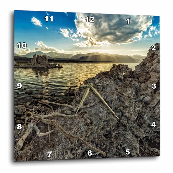3drose, Mono Lake Tufa Before Sunset, 15x15 Wall Clock
