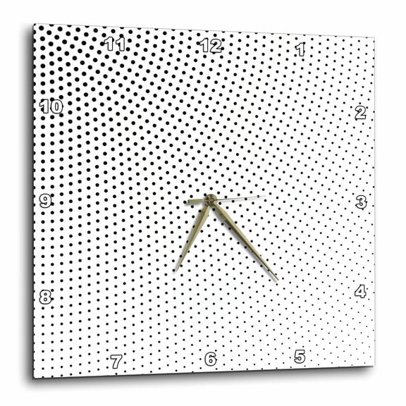 3drose, Monochrome Dot Pattern Background - Abstract Vector Design, 13x13 Wall Clock