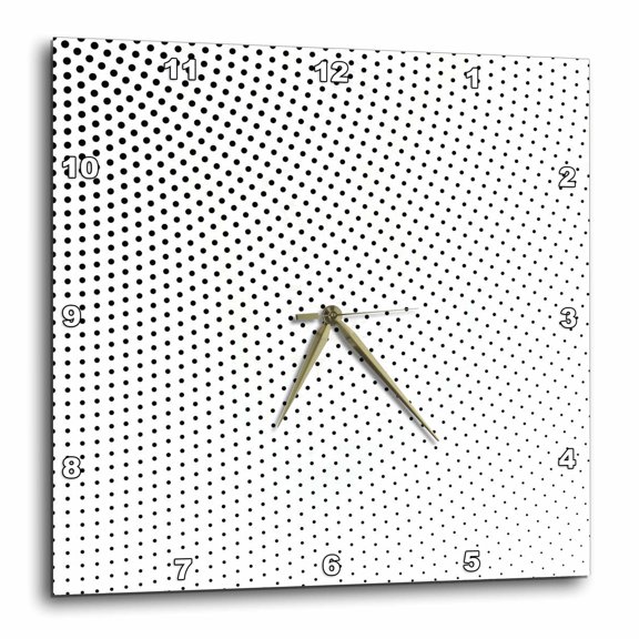 3drose, Monochrome Dot Pattern Background - Abstract Vector Design, 15x15 Wall Clock