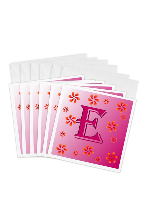 , Monogram - E - Smudgeart Monograms Are a Vibrant and Versatile Collection, 6 Greeting Cards with Envelopes