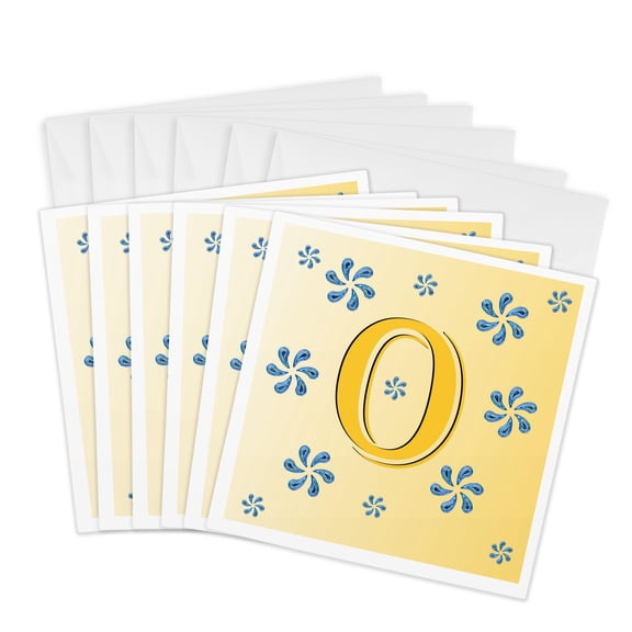 3drose, Monogram - O - Smudgeart Monograms Are a Vibrant and Versatile Collection, 6 Greeting Cards with Envelopes