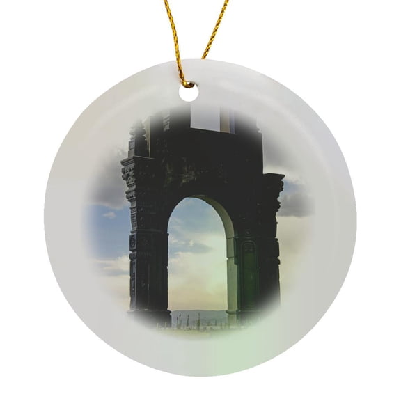 3drose, Monument at Mirador Killi Killi in La Paz, Bolivia - Sa03 Kwi0041 - Kymri Wilt, Circle Porcelain Ornament