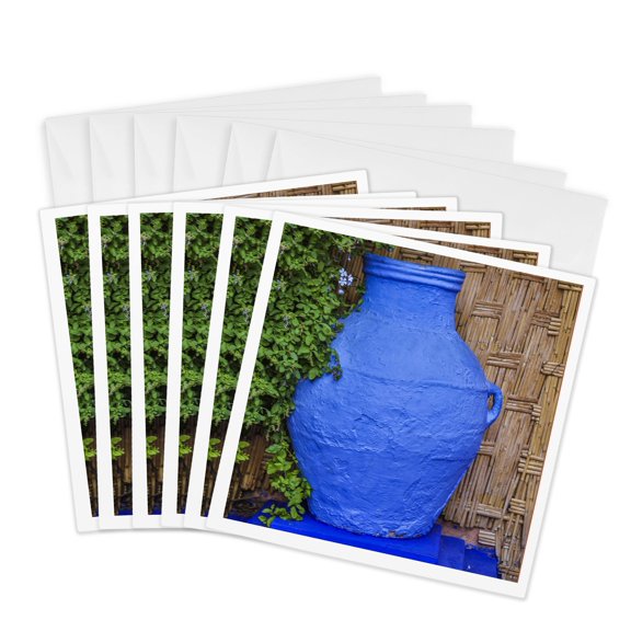 3drose, Morocco, Marrakech. the Majorelle Garden., 6 Greeting Cards with Envelopes