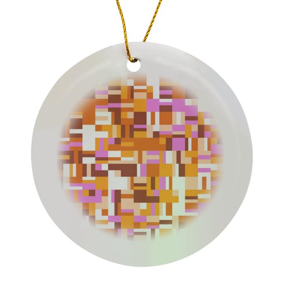 3drose, Mosaic Pattern Background Design - Colorful Abstract Vector Graphic, Circle Porcelain Ornament