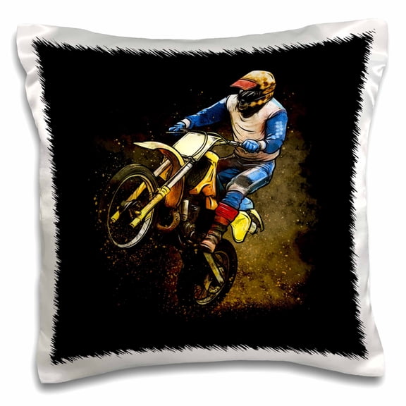 3drose, Motocross Dirtbike Dirty Sport Hobby Biker Offroad Extreme, 16x16 inch Pillow Case