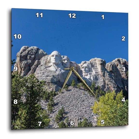 3drose, Mount Rushmore National Memorial, Black Hills, South Dakota, Usa., 10x10 Wall Clock