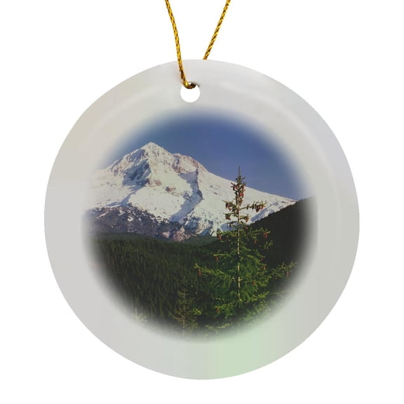 3drose, Mt Hood, Mt Hood National Forest, Oregon, Usa - Us38 Swe0085 - Stuart Westmorland, Circle Porcelain Ornament