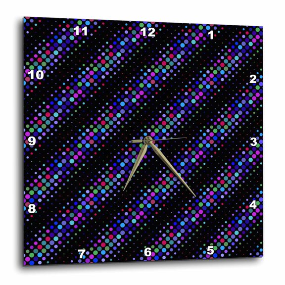 3drose, Multicolor Dot Pattern Background - Colorful Abstract Vector Design, 15x15 Wall Clock