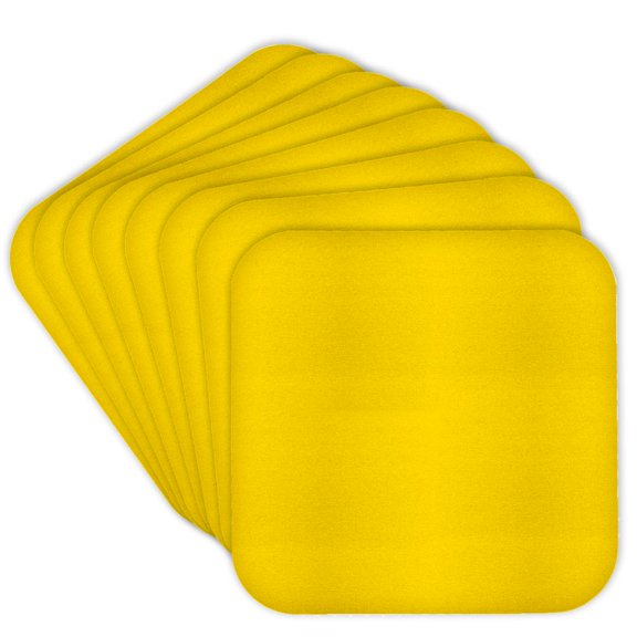 3drose, Mustard Yellow - Bright Vibrant Summery Summer Lemon Sunny Yellow - Plain Simple Solid Color, Set of 8 Coasters - Soft