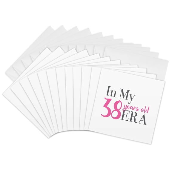3drose, My Birthday Era 38 Years Old, 12 Greeting Cards with Envelopes