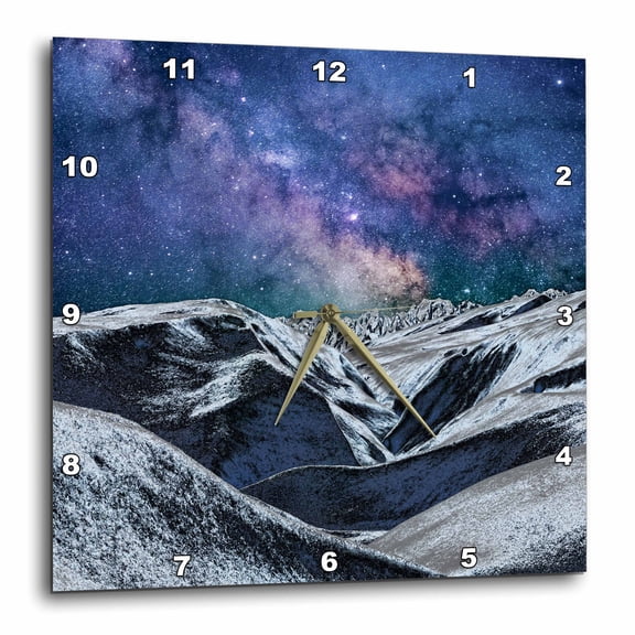3drose, Mysterious Science Fiction Landscape of Planet in Space with Many Stars, 10x10 Wall Clock