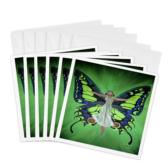 3drose, Mythology Fairy Flutterby, 6 Greeting Cards with Envelopes
