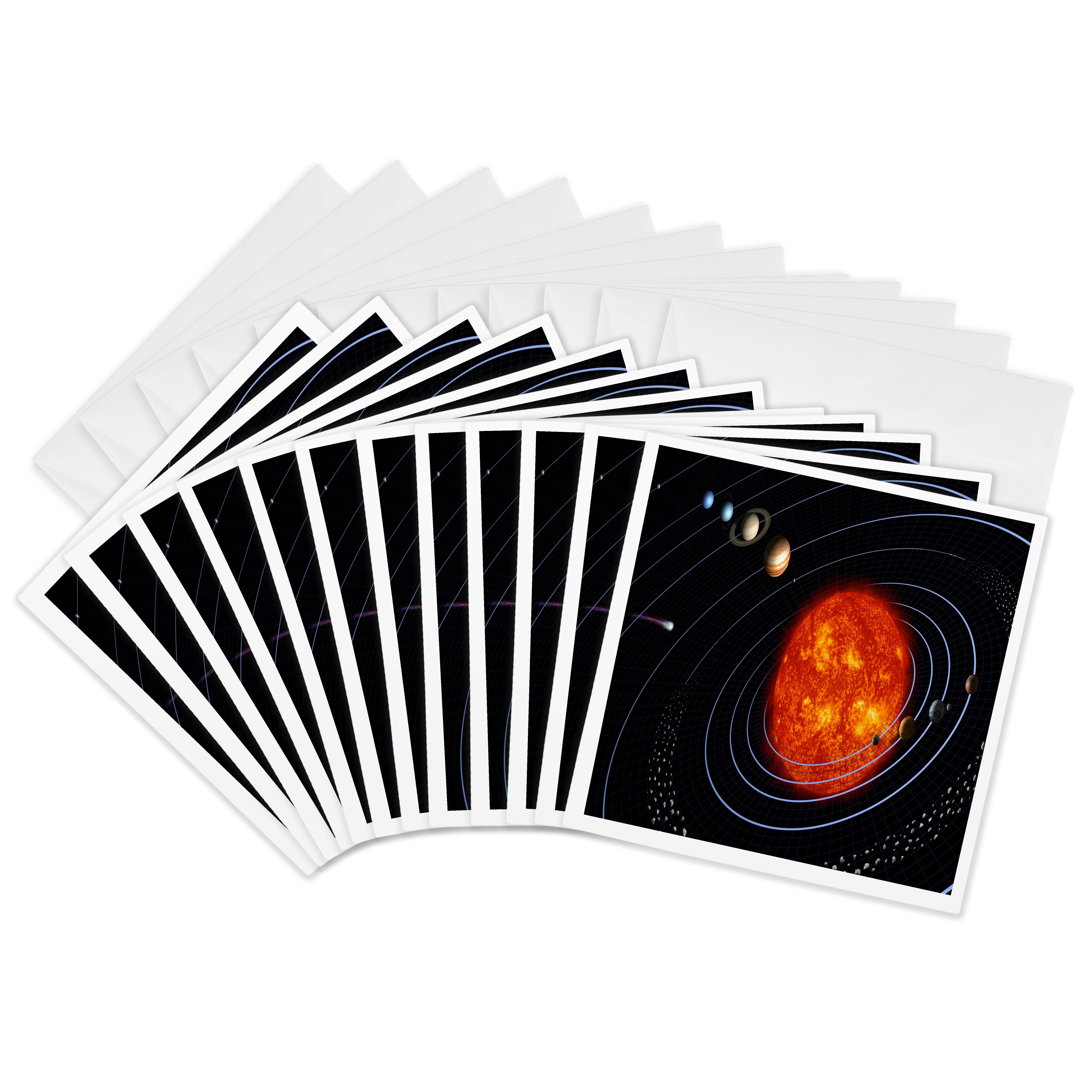 3drose, Nasa Diagram of Planet N Solar System, 12 Greeting Cards with ...