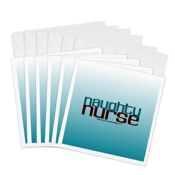3drose, Naughty Nurse, 6 Greeting Cards with Envelopes