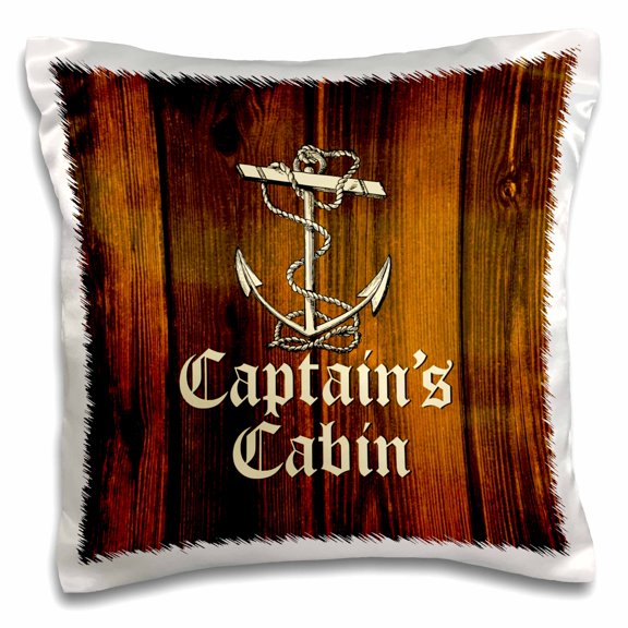 3drose, Nautical Anchor Design- Captains Cabin- Not Real Wood, 16x16 inch Pillow Case