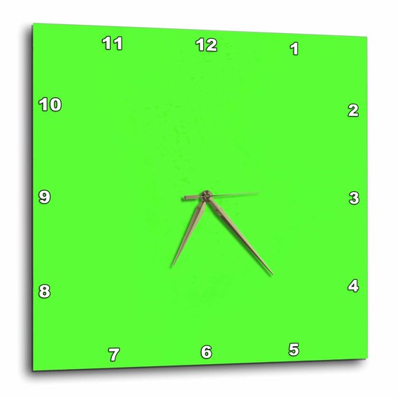 3drose, Neon Green - Bright Vibrant Electric Green - Plain Simple One Single Solid Color - Lime, 13x13 Wall Clock