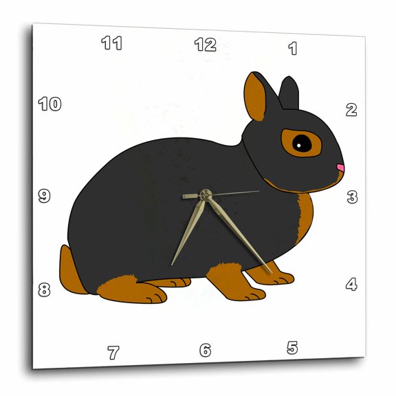 3drose, Netherland Dwarf Rabbit Design, 10x10 Wall Clock