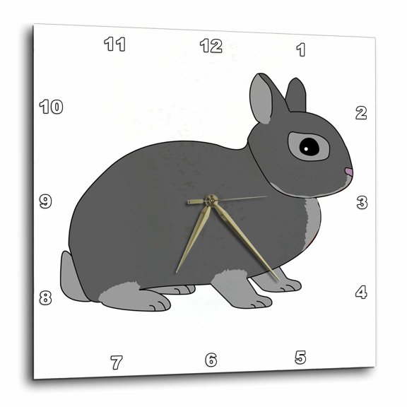 3drose, Netherland Dwarf Rabbit Silver Grey, 10x10 Wall Clock