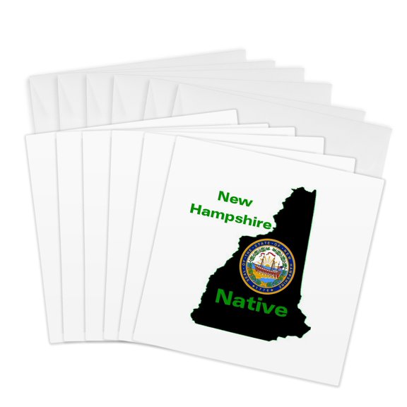 3drose, New Hampshire Native, 6 Greeting Cards with Envelopes
