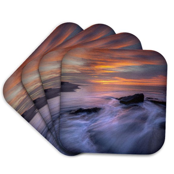 3drose, New Jersey, Pine Barrens National Preserve. Forest in Autumn., Set of 4 Coasters - Soft