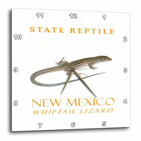 3drose, New Mexico Territory Reptile the Whiptail Lizard, 15x15 Wall Clock
