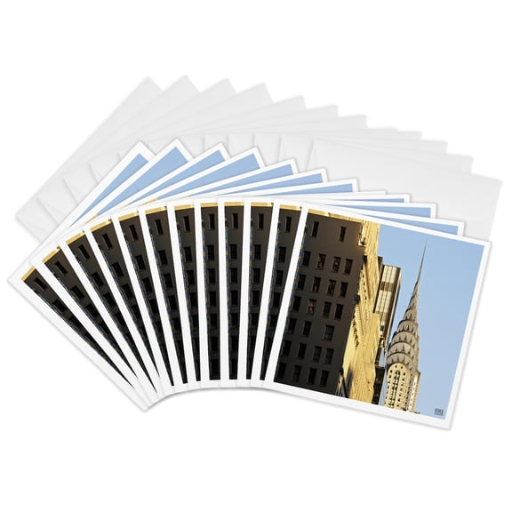 3drose, New York City Buildings, Contructions and Skyscrappers, 12 Greeting Cards with Envelopes