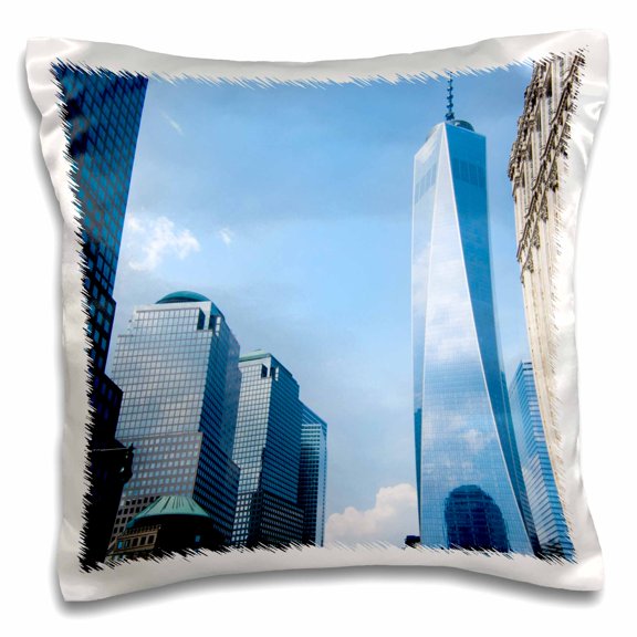 3drose, New York City, New World Trade Center Building in Downtown Manhattan, 16x16 inch Pillow Case