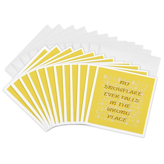 3drose, No Snowflake Ever Falls in the Wrong Place Zen Proverb, 12 Greeting Cards with Envelopes