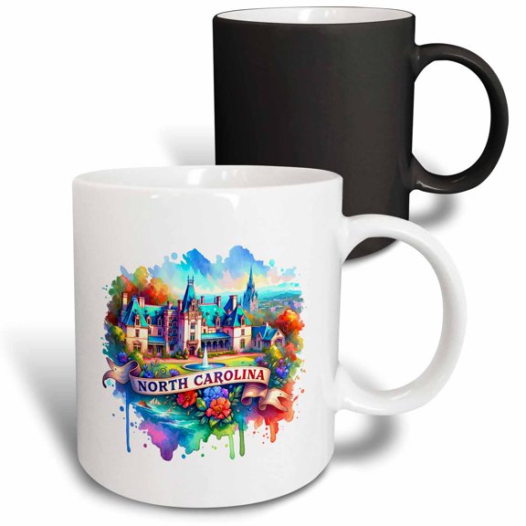 3drose, North Carolina State. Usa. Landmarks and Colorful Landscapes. Gift, 11oz Magic Transforming Mug