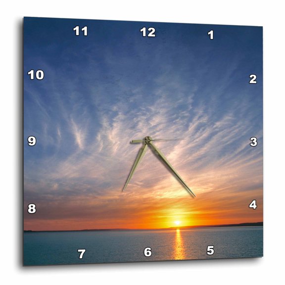 3drose, North Dakota, Lake Sakakawea, Sunset - Us35 Rer0020 - Ric Ergenbright, 10x10 Wall Clock