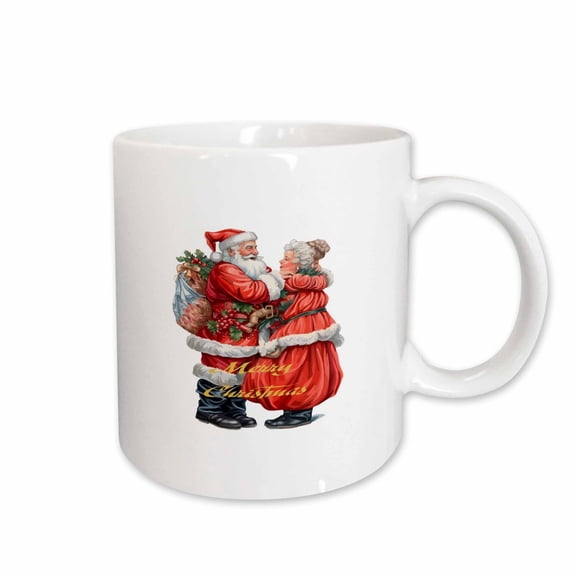 3drose, Nostalgic Mr and Mrs Claus Festive Christmas Couple, 11oz Mug