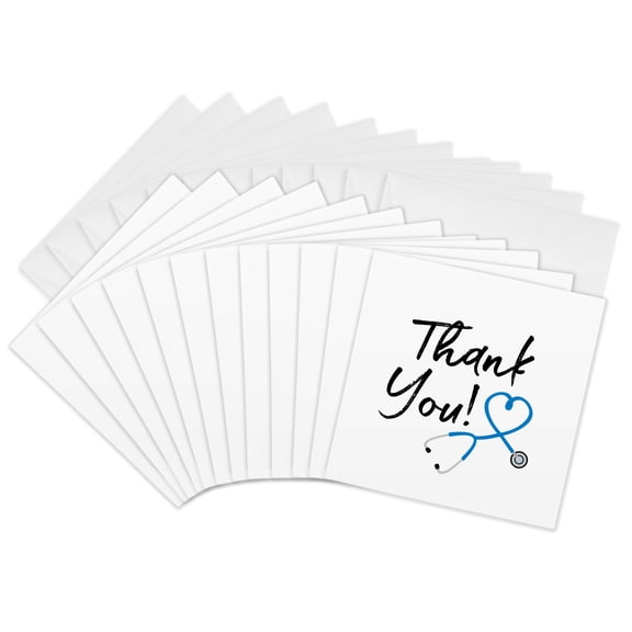3drose, Nurse - Doctor Thank You, 12 Greeting Cards with Envelopes