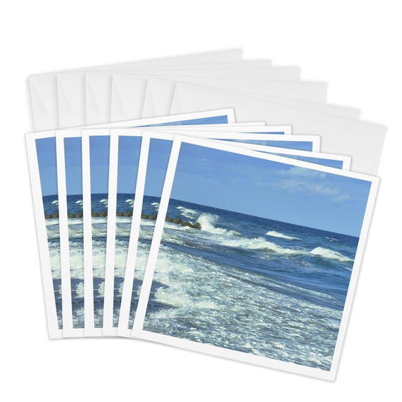 3drose, Ocean Waves, 6 Greeting Cards with Envelopes