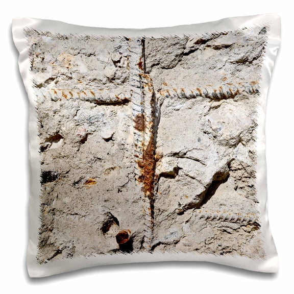 3drose, Old Rough Concrete Texture with a Corroded Metal Fittings, 16x16 inch Pillow Case