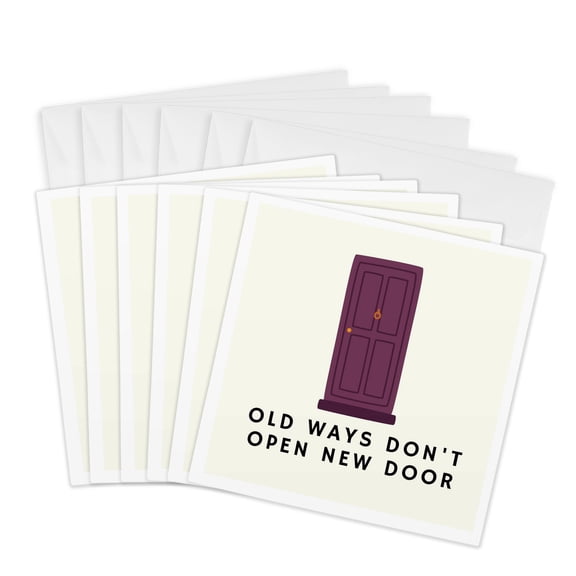 3drose, Old Ways Do Not Open New Door Motivation Quotes, 6 Greeting Cards with Envelopes
