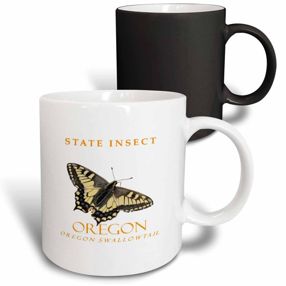 3drose, Oregon Territory Insect the Oregon Swallowtail, 11oz Magic Transforming Mug