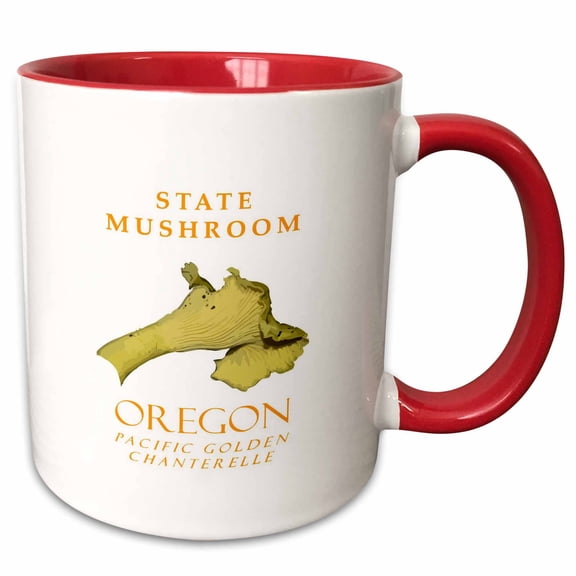 3drose, Oregon Territory Mushroom Pacific Golden Chanterelle, 11oz Two-tone Red Mug