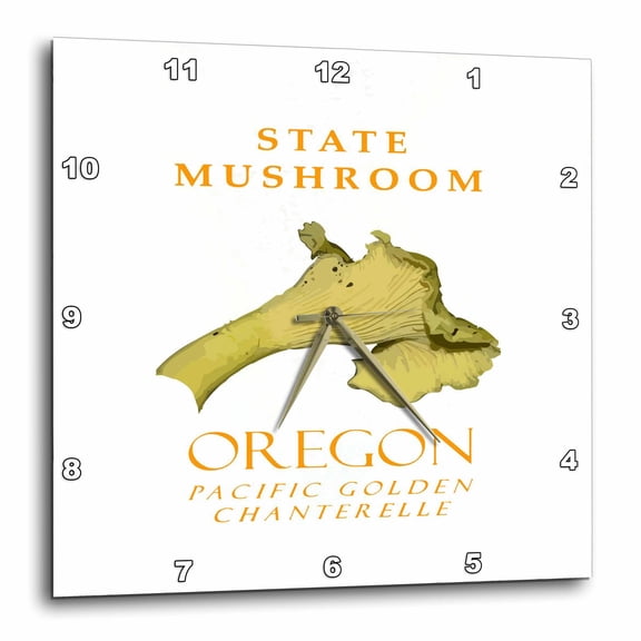 3drose, Oregon Territory Mushroom Pacific Golden Chanterelle, 15x15 Wall Clock