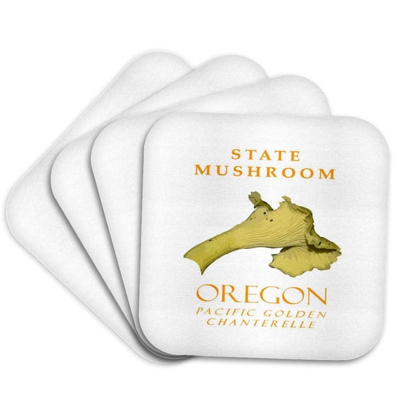 3drose, Oregon Territory Mushroom Pacific Golden Chanterelle, Set of 4 Coasters - Soft