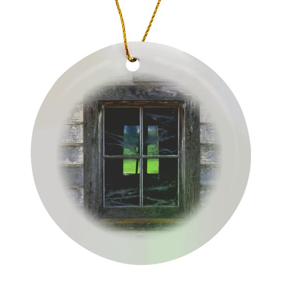 3drose, Oregon, Willamette Valley, Through Barn Window - Us38 Bja0226 - Jaynes Gallery, Circle Porcelain Ornament