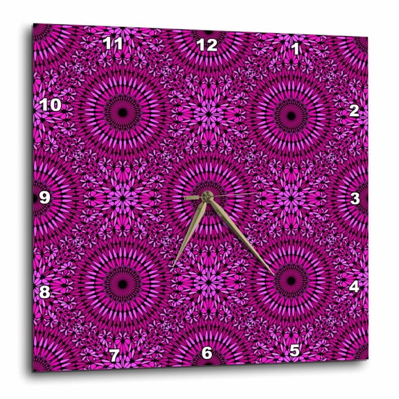3drose, Oriental Mandala Flower Mosaic Pattern Background Design, 13x13 Wall Clock