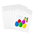 thumbnail image 1 of 3drose, Painted Easter Eggs, Colorful Butterfly, Text Happy Easter on White, 6 Greeting Cards with Envelopes, 1 of 7