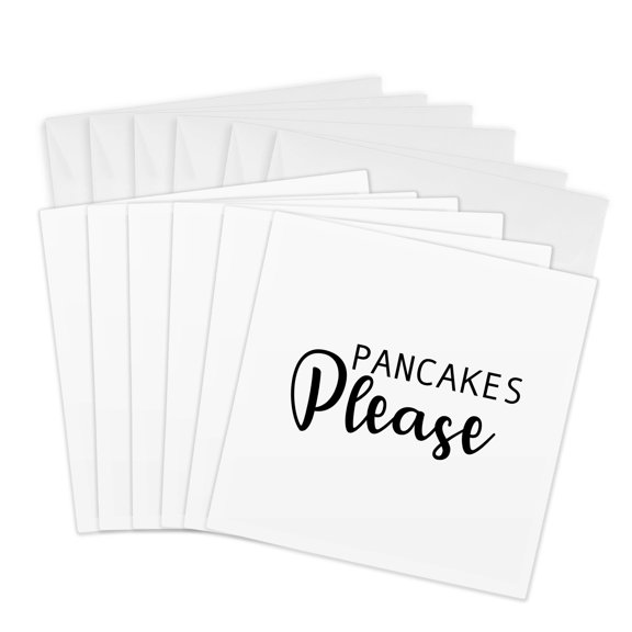 3drose, Pancakes Please, 6 Greeting Cards with Envelopes