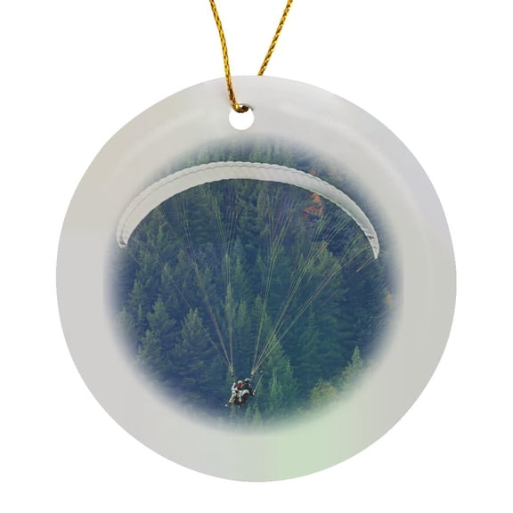 3drose, Paraglider, Queenstown, South Island, New Zealand - Au02 Dwa6918 - David Wall, Circle Porcelain Ornament